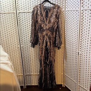 Elegant Black and Gold Jumpsuit